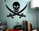 Jolly Roger Pirate Ship Skull Cross bones swords symbol Modern Wall Art Sticker